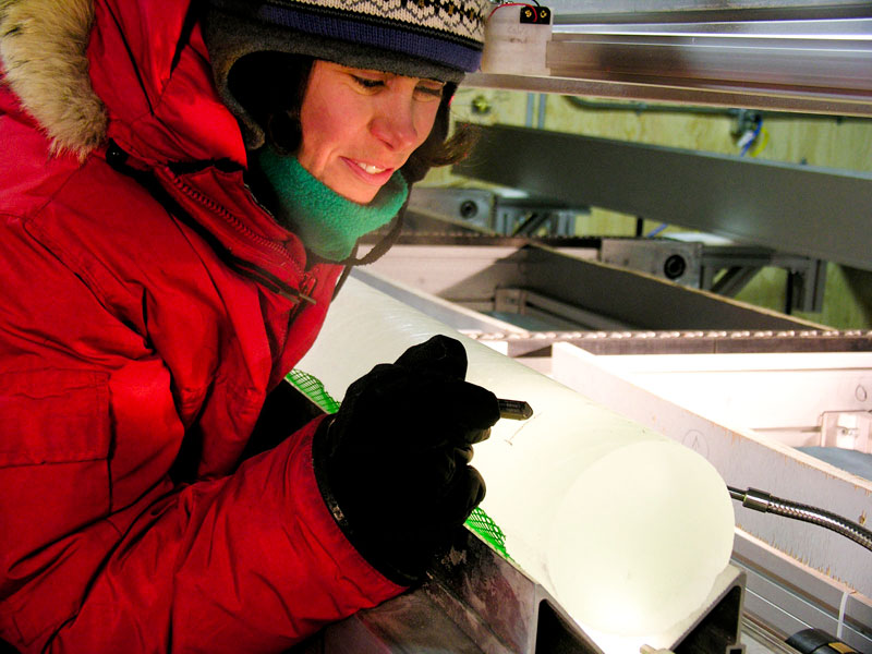 An ice core extracted from the West Antarctica Ice Sheet